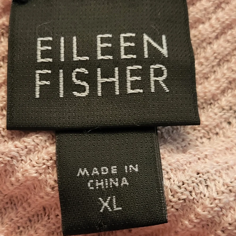 Eileen Fisher Blush Pink V-Neck Linen Tank Top - Size XL - Picture 3 of 5